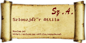 Szloszjár Attila névjegykártya